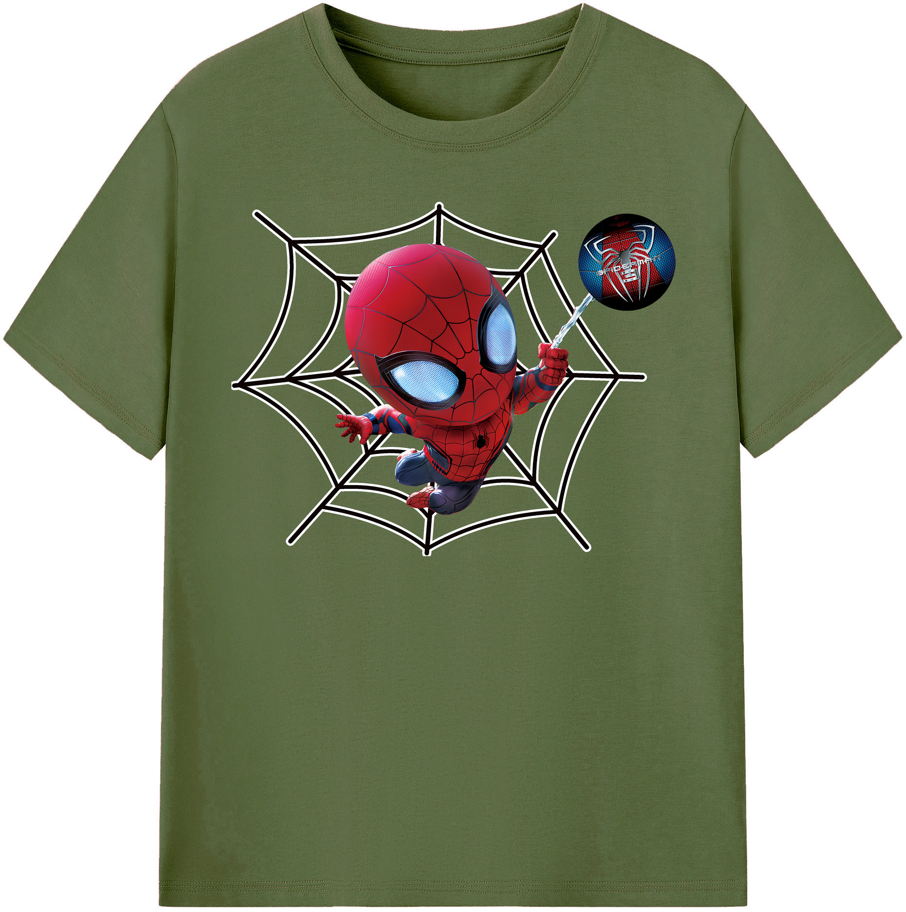 （画像用） Spider Man スパイダーマン 綿100％半袖Tシャツ（フロントプリント）